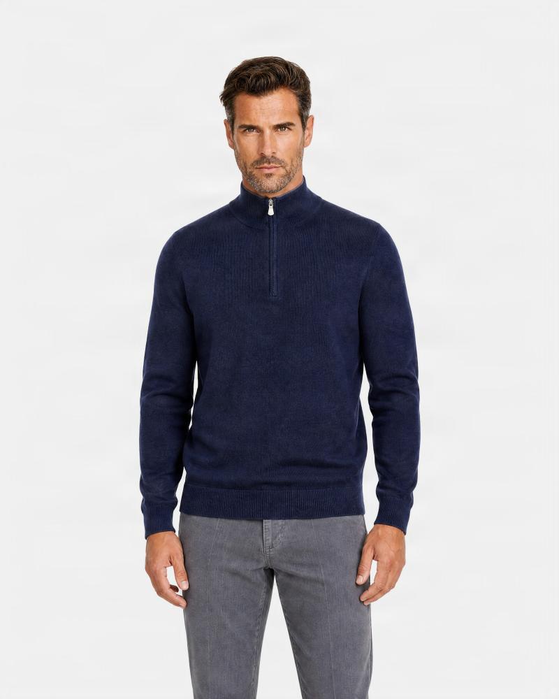 PULL POLO GRAN SASSO ZIPPÈ MARINE