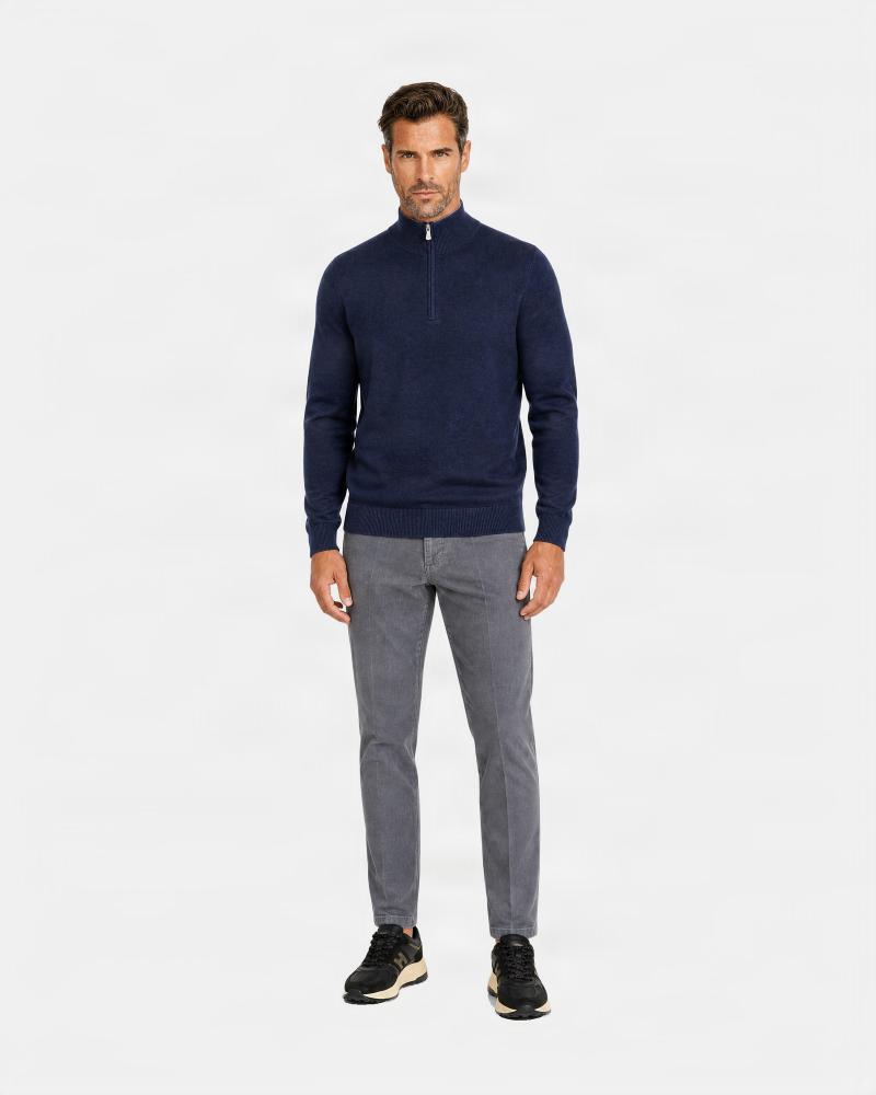 PULL POLO GRAN SASSO ZIPPÈ MARINE