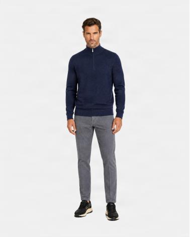 PULL POLO GRAN SASSO ZIPPÈ MARINE