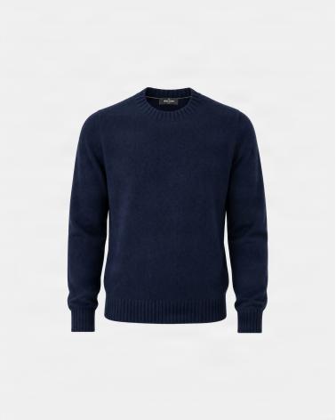 PULL COL ROND GRAN SASSO PUR CASHMERE MARINE