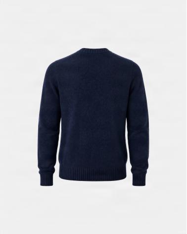 PULL COL ROND GRAN SASSO PUR CASHMERE MARINE