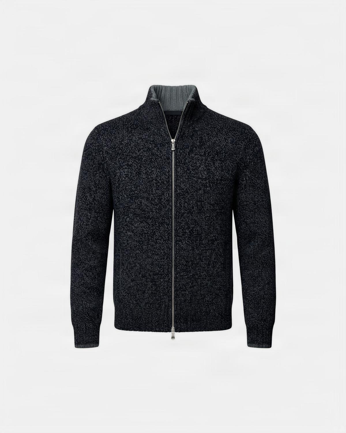 GILET GRAN SASSO FULL ZIP GELONG MOULINE BLEU  GRIS