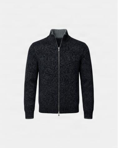 GILET GRAN SASSO FULL ZIP GELONG MOULINE BLEU  GRIS