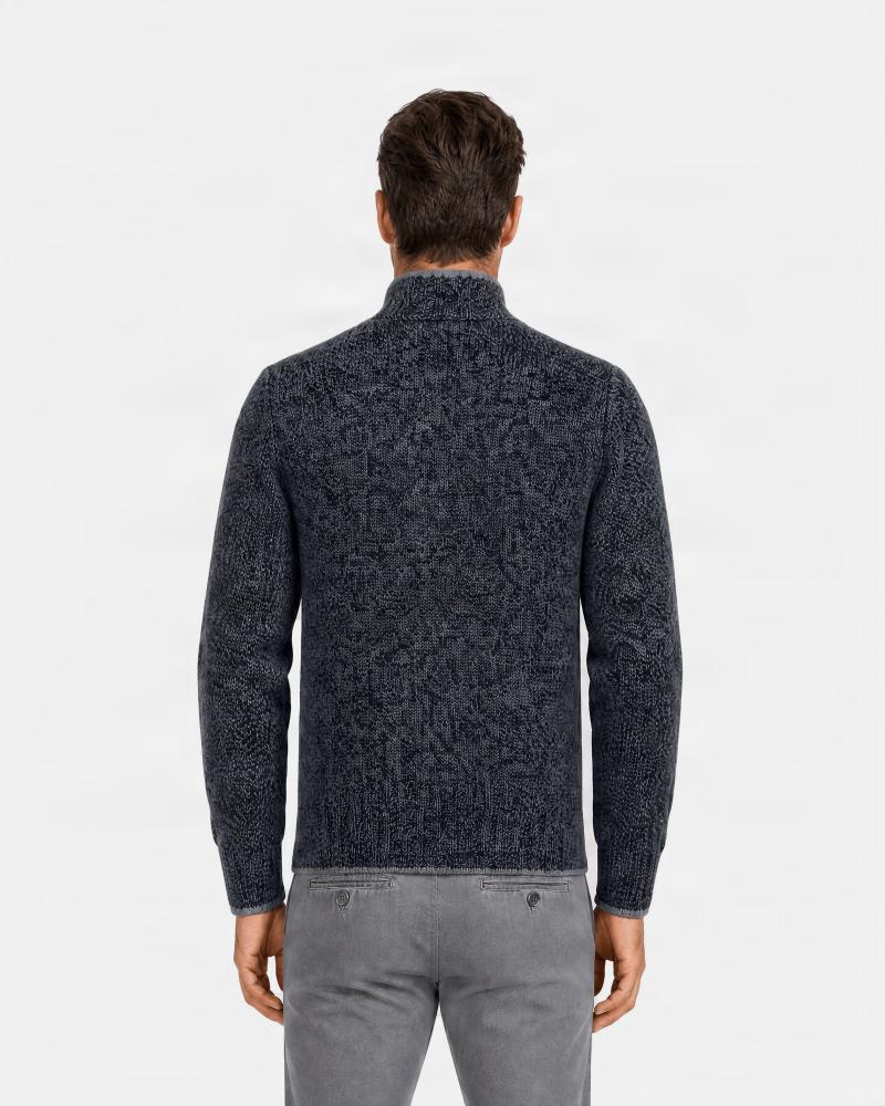 GILET GRAN SASSO FULL ZIP GELONG MOULINE BLEU  GRIS