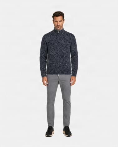 GILET GRAN SASSO FULL ZIP GELONG MOULINE BLEU  GRIS