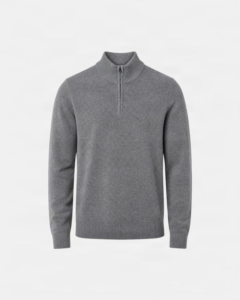 PULL D FIESOLI COL MONTANT ZIP DF038 GRIS