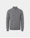 PULL D FIESOLI COL MONTANT ZIP DF038 GRIS
