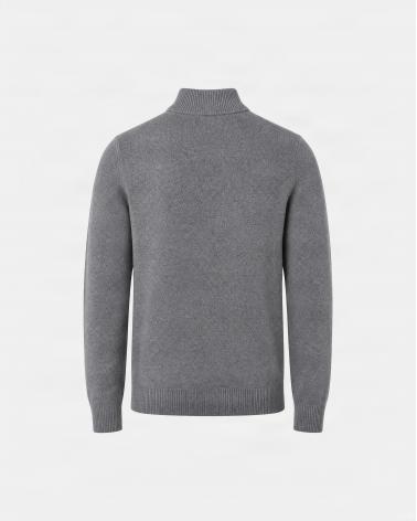 PULL D FIESOLI COL MONTANT ZIP DF038 GRIS
