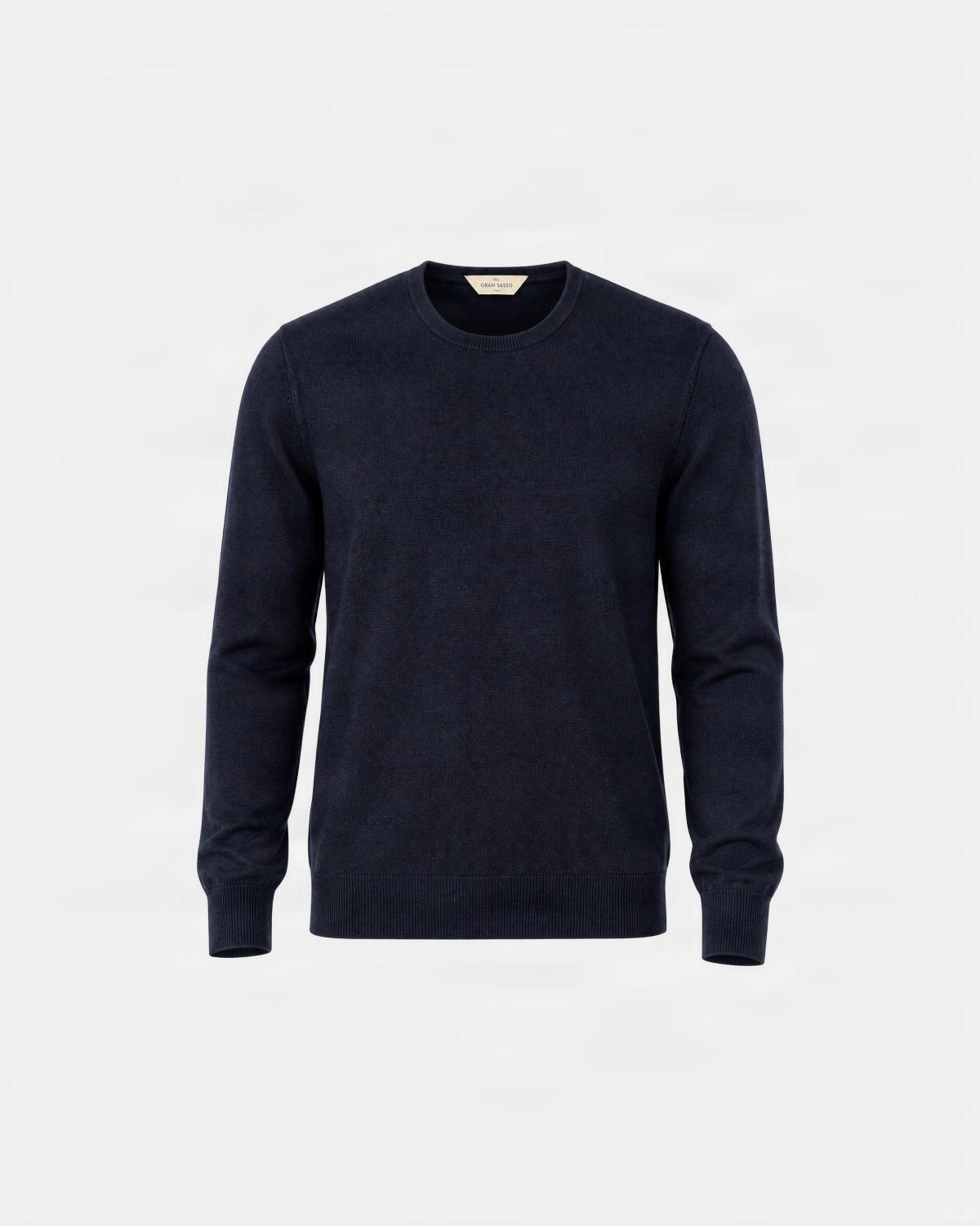 PULL COL ROND GRAN SASSO MERINOS VINTAGE GRIS ANTRACITE