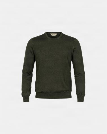 PULL COL ROND GRAN SASSO MERINOS VINTAGE KAKI
