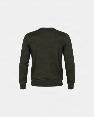 PULL COL ROND GRAN SASSO MERINOS VINTAGE KAKI