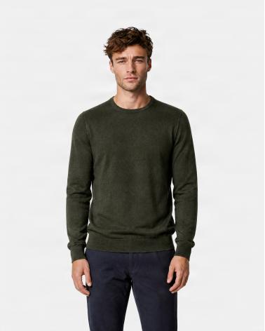 PULL COL ROND GRAN SASSO MERINOS VINTAGE KAKI