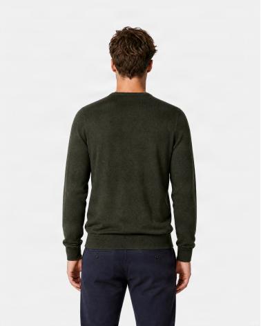 PULL COL ROND GRAN SASSO MERINOS VINTAGE KAKI