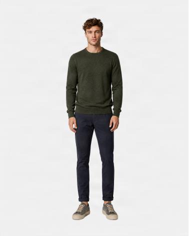 PULL COL ROND GRAN SASSO MERINOS VINTAGE KAKI