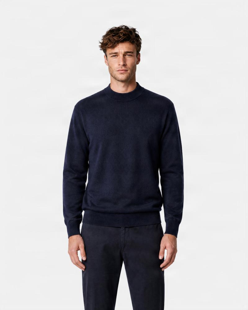 PULL COL DEMI MONTANT SLOWEAR  FLEXWOOL MARINE
