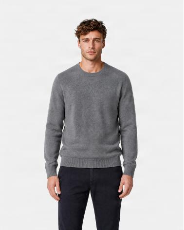 PULL COL ROND D FIESOLI  FF 0030 Laine Cashmere GRIS