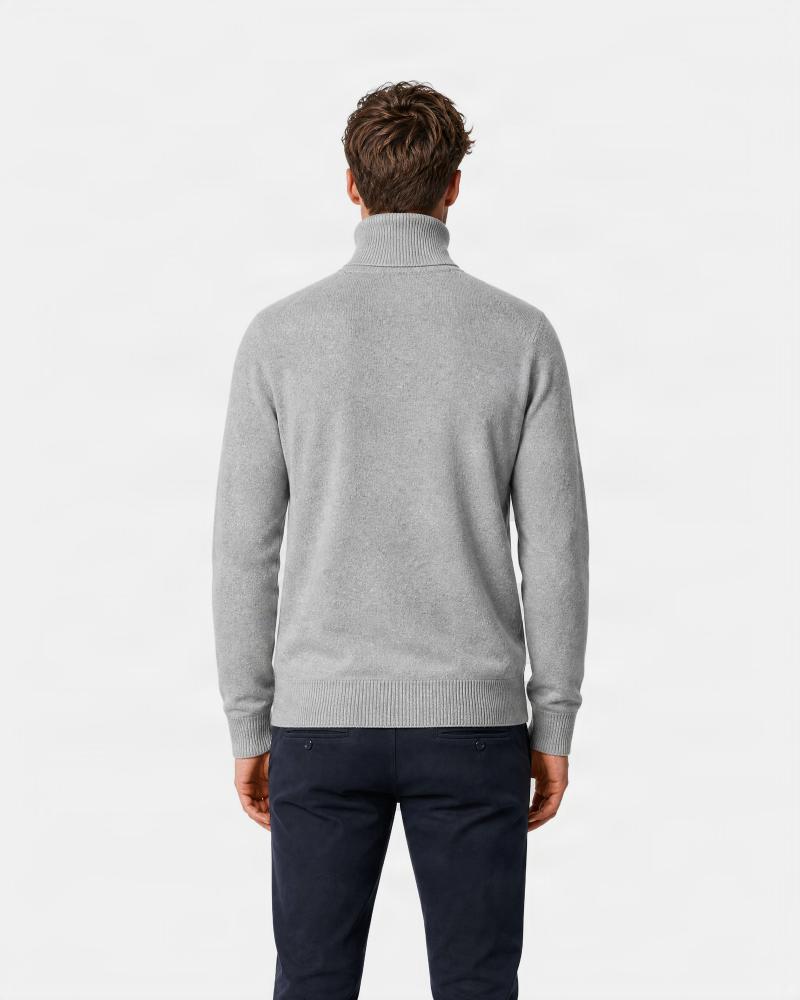 PULL COL ROULE D FIESOLI DF 033 GRIS