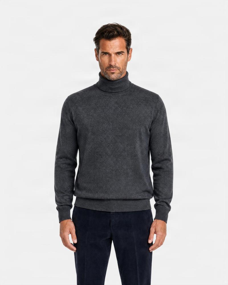 COL  ROULÈ GRAN SASSO PUR CASHMERE GRIS ANTRACITE
