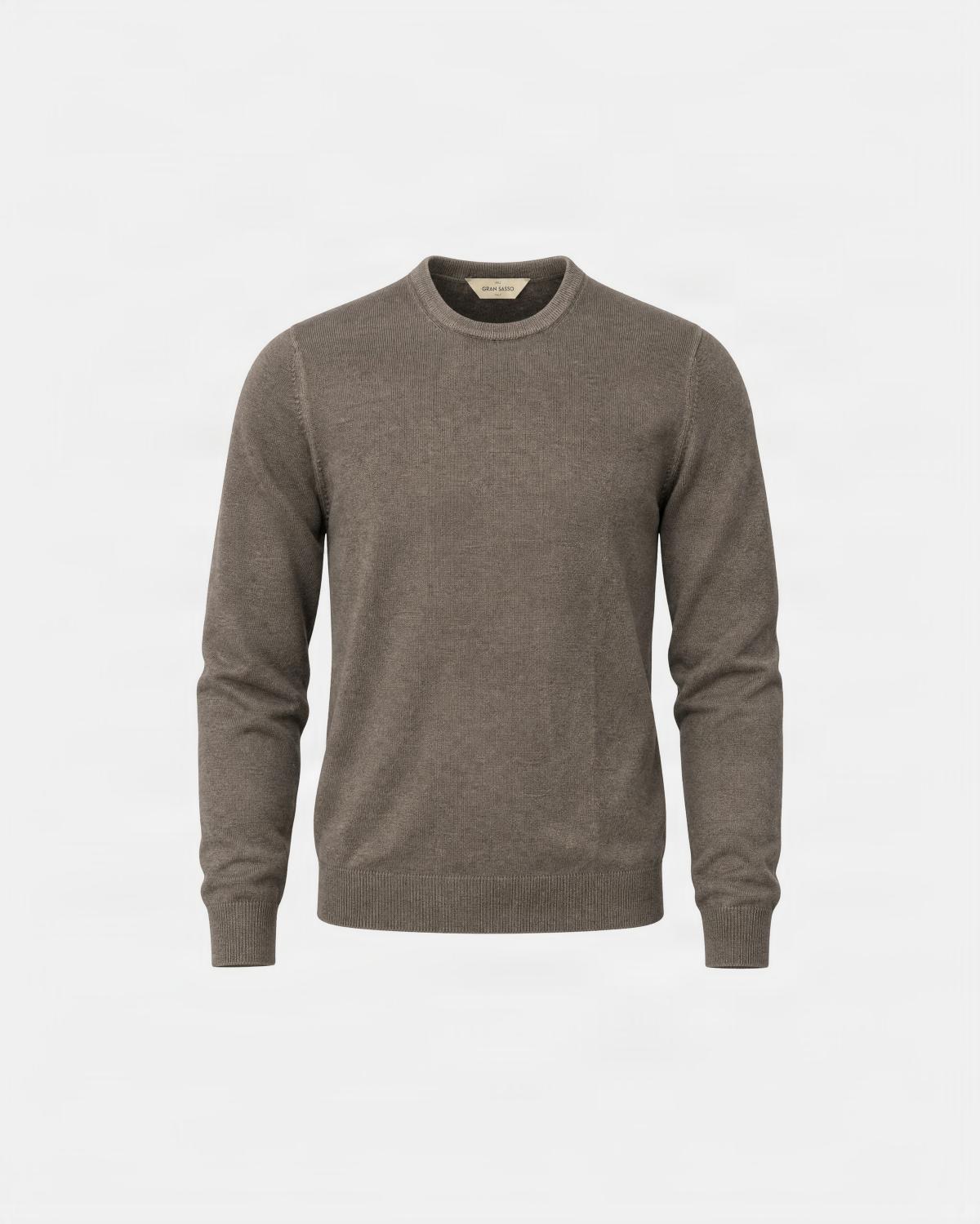 PULL COL ROND GRAN SASSO MERINOS VINTAGE BEIGE