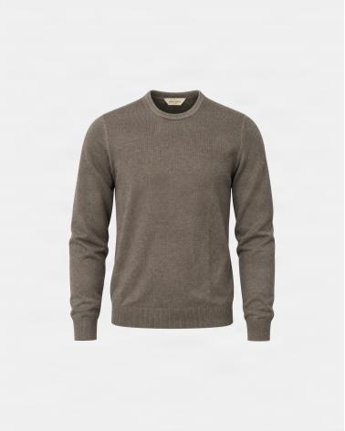 PULL COL ROND GRAN SASSO MERINOS VINTAGE BEIGE