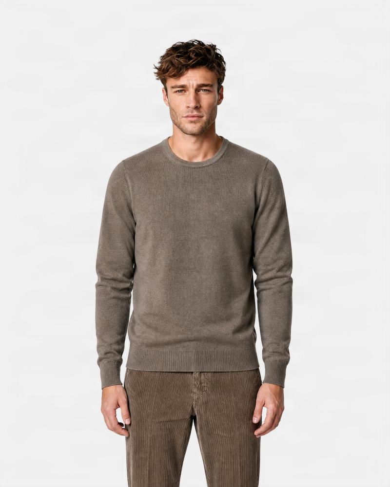 PULL COL ROND GRAN SASSO MERINOS VINTAGE BEIGE
