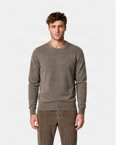 PULL COL ROND GRAN SASSO MERINOS VINTAGE BEIGE