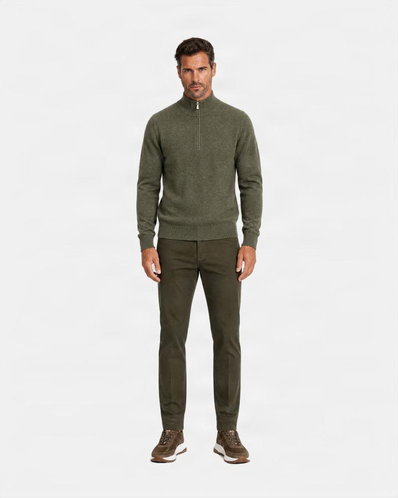 PULL POLO GRAN SASSO ZIPPÈ KAKI
