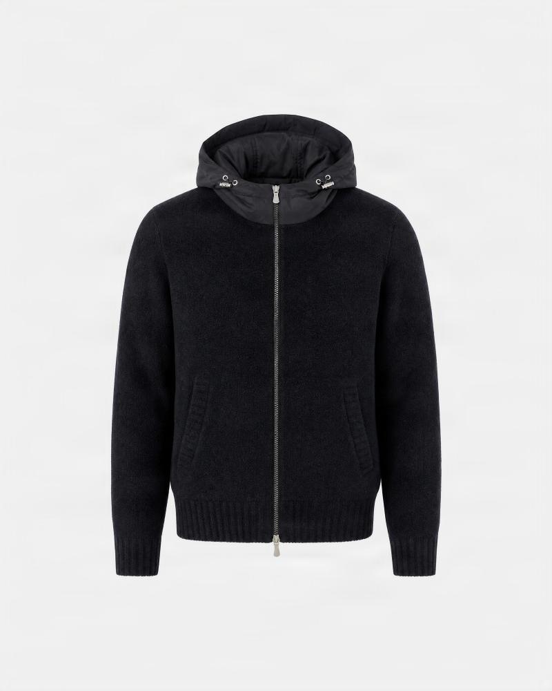 GILET CAPUCHE  GRAN SASSO ZIPPÈ NOIR 