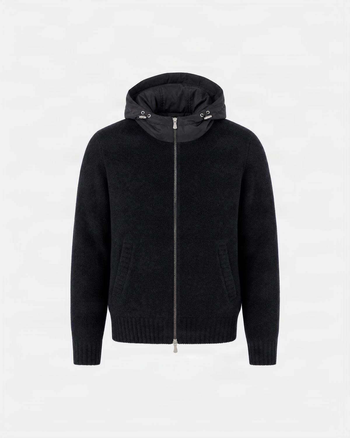 GILET CAPUCHE  GRAN SASSO ZIPPÈ NOIR 