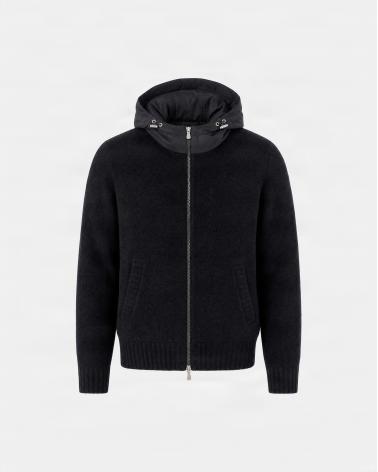 GILET CAPUCHE  GRAN SASSO ZIPPÈ NOIR 
