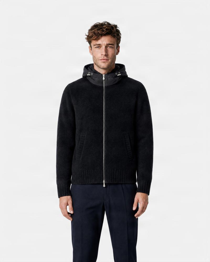 GILET CAPUCHE  GRAN SASSO ZIPPÈ NOIR 