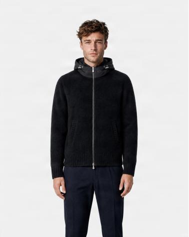 GILET CAPUCHE  GRAN SASSO ZIPPÈ NOIR 