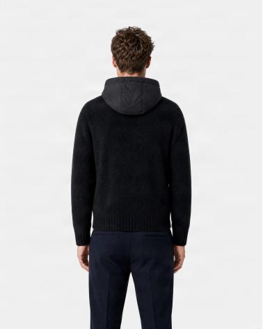 GILET CAPUCHE  GRAN SASSO ZIPPÈ NOIR 