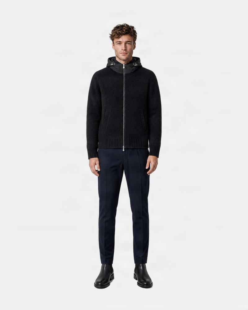 GILET CAPUCHE  GRAN SASSO ZIPPÈ NOIR 