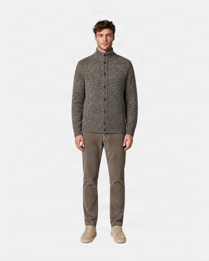 CARDIGAN SLOWEAR CHINÈ MARRON