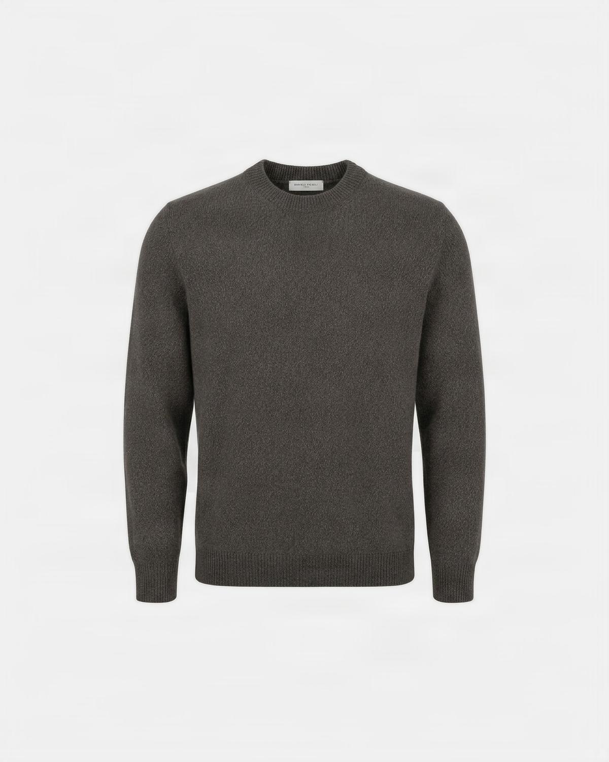 PULL D FIESOLI 0067  COL ROND Chiné Beige