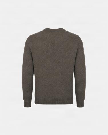 PULL D FIESOLI 0067  COL ROND Chiné Beige