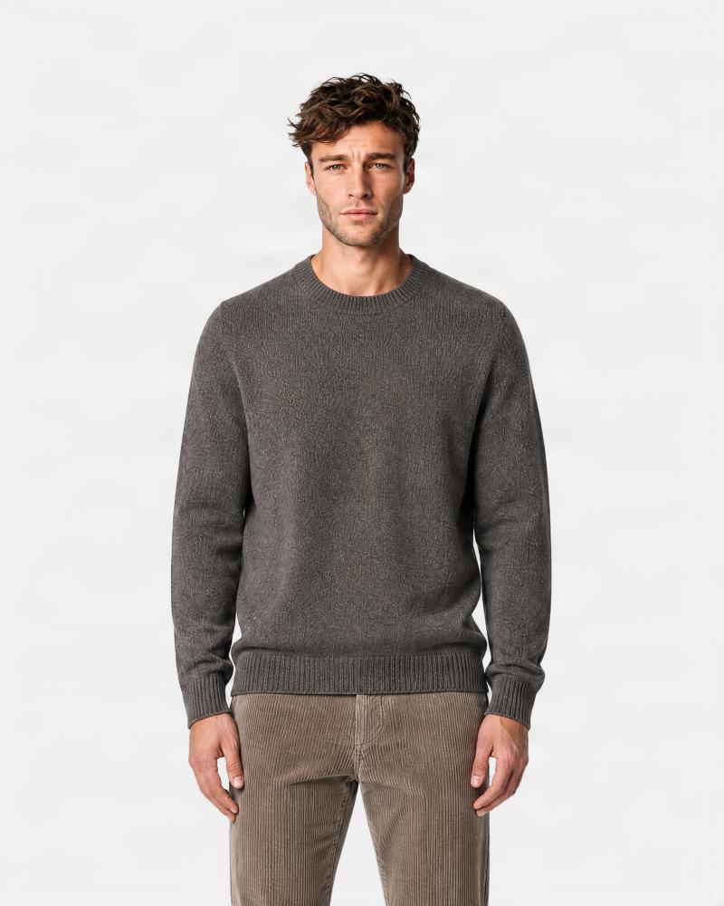 PULL D FIESOLI 0067  COL ROND Chiné Beige