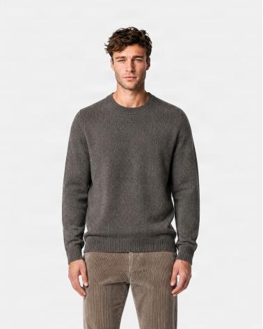 PULL D FIESOLI 0067  COL ROND Chiné Beige