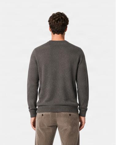 PULL D FIESOLI 0067  COL ROND Chiné Beige