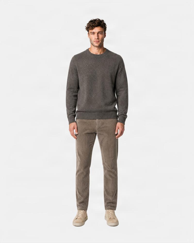 PULL D FIESOLI 0067  COL ROND Chiné Beige