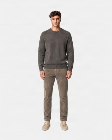 PULL D FIESOLI 0067  COL ROND Chiné Beige