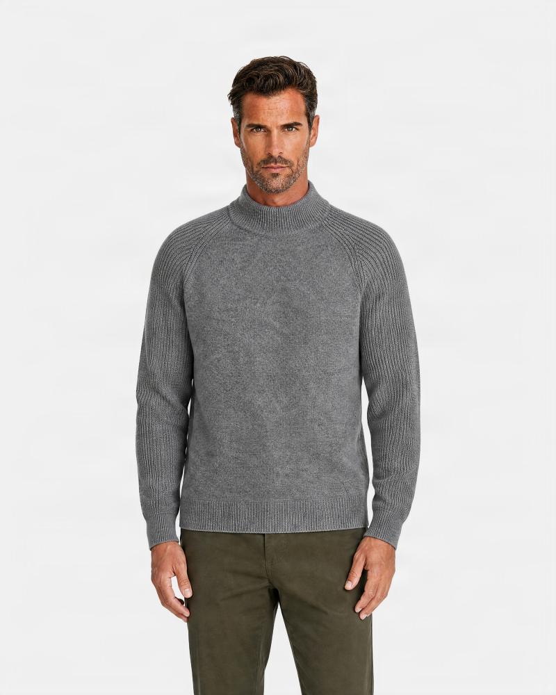 PULL D FIESOLI COL MONTANT DF0039 GRIS