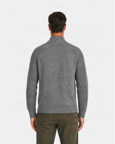 PULL D FIESOLI COL MONTANT DF0039 GRIS