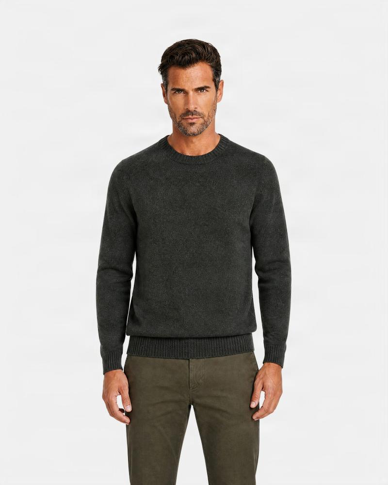 PULL D FIESOLI COL ROND DF0078 KAKI