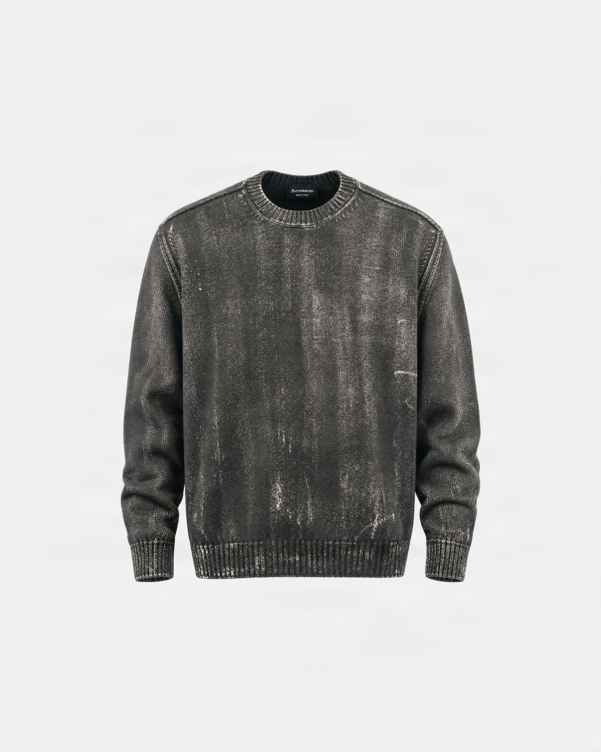 PULL COL ROND SCRAP/DEEP FOREST VERT FORET