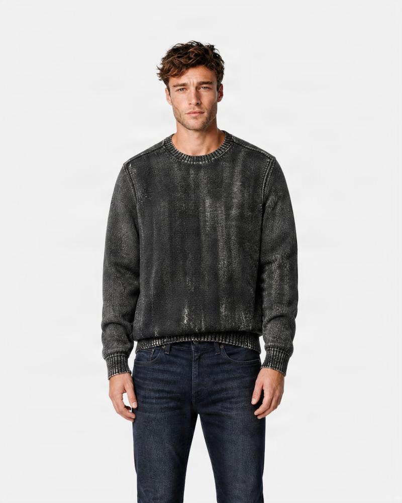 PULL COL ROND SCRAP/DEEP FOREST VERT FORET