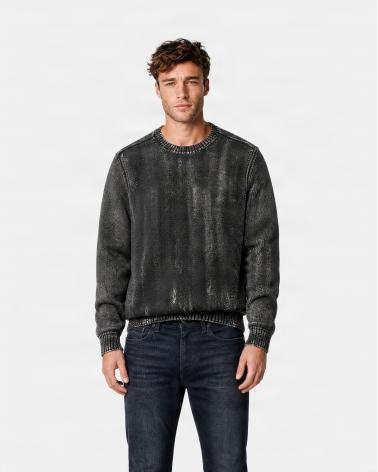 PULL COL ROND SCRAP/DEEP FOREST VERT FORET