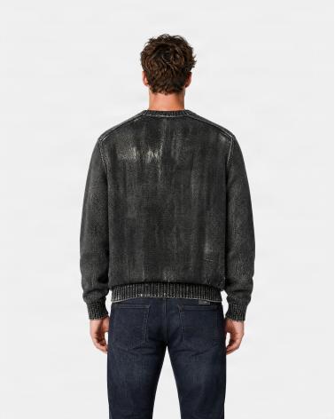 PULL COL ROND SCRAP/DEEP FOREST VERT FORET