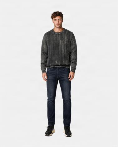 PULL COL ROND SCRAP/DEEP FOREST VERT FORET